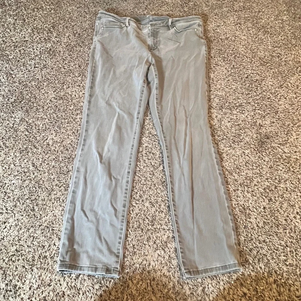 J.Jill Denim Authentic Fit Slim Ankle Green Jeans Womens Size 12 Stretch Casual